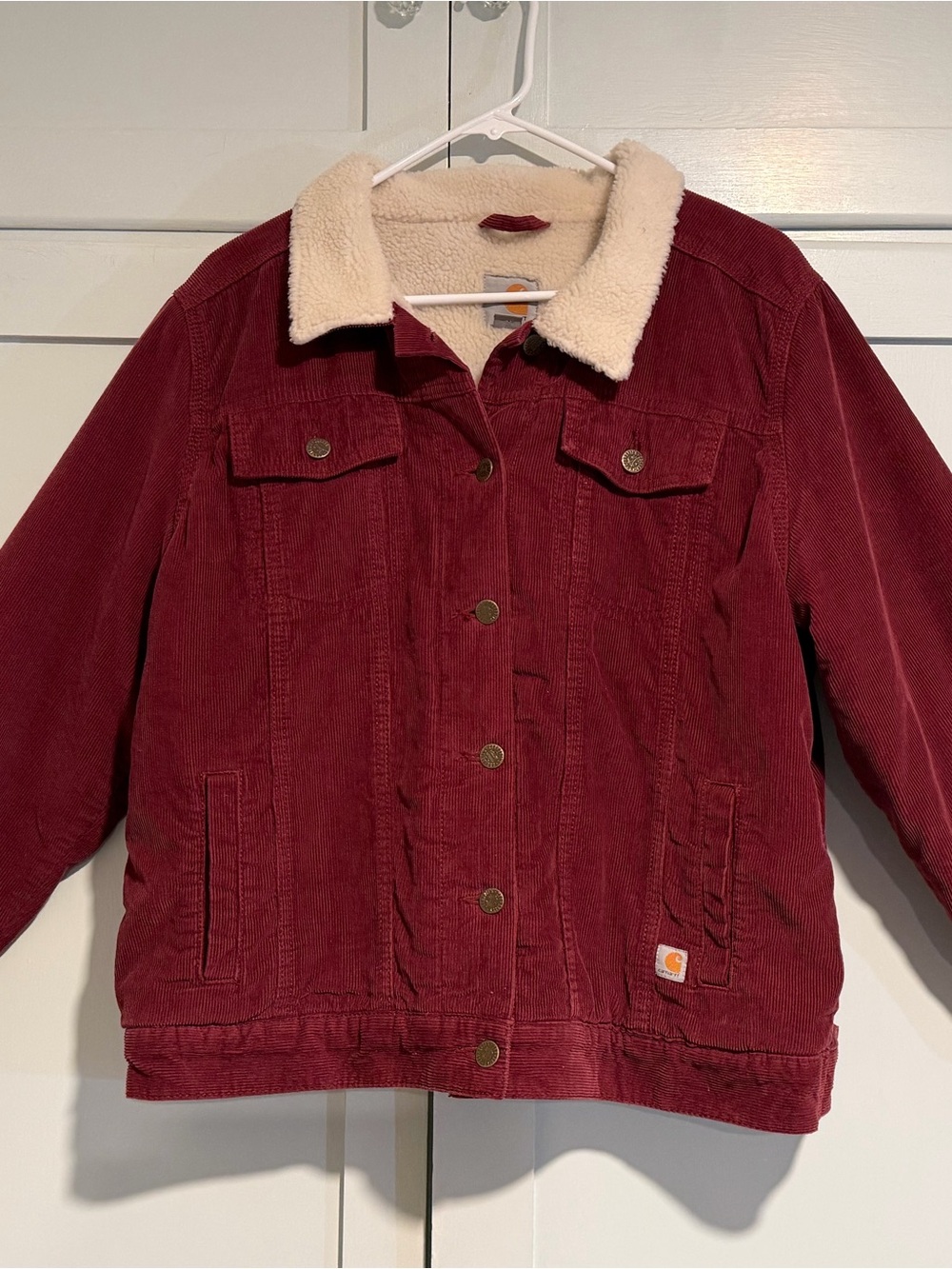 Carhartt Women's Burgundy Corduroy Sherpa Jacket